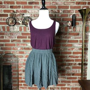 Gray Mini Swing Skirt